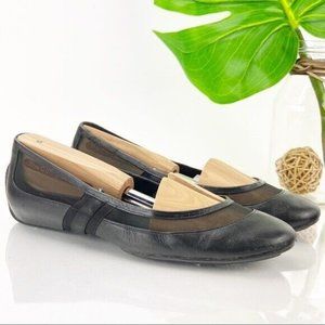 Nike Women's Ballet Flats Size 6.5 AirG Driving Loafer Black Mesh Leather Comfy